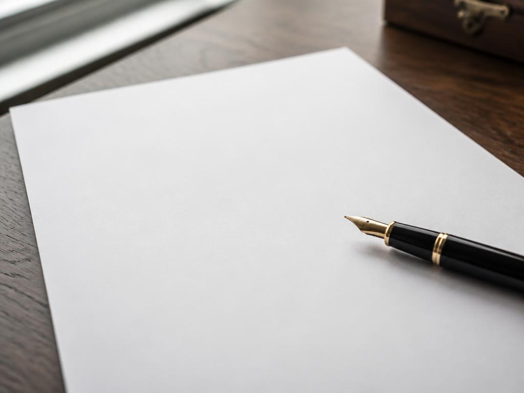 Contract document with a fountain pen